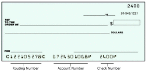 Webster5 check example with routing number